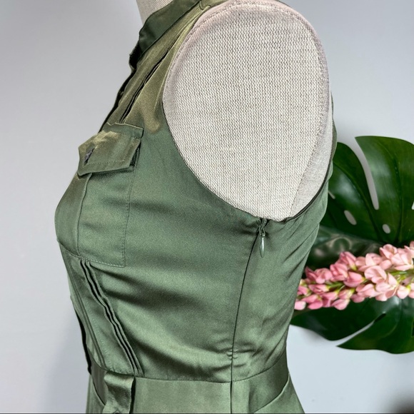 Banana Republic green olive cargo dress 0P Petite - Picture 3 of 12